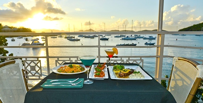 dinner table overlooking the ocean